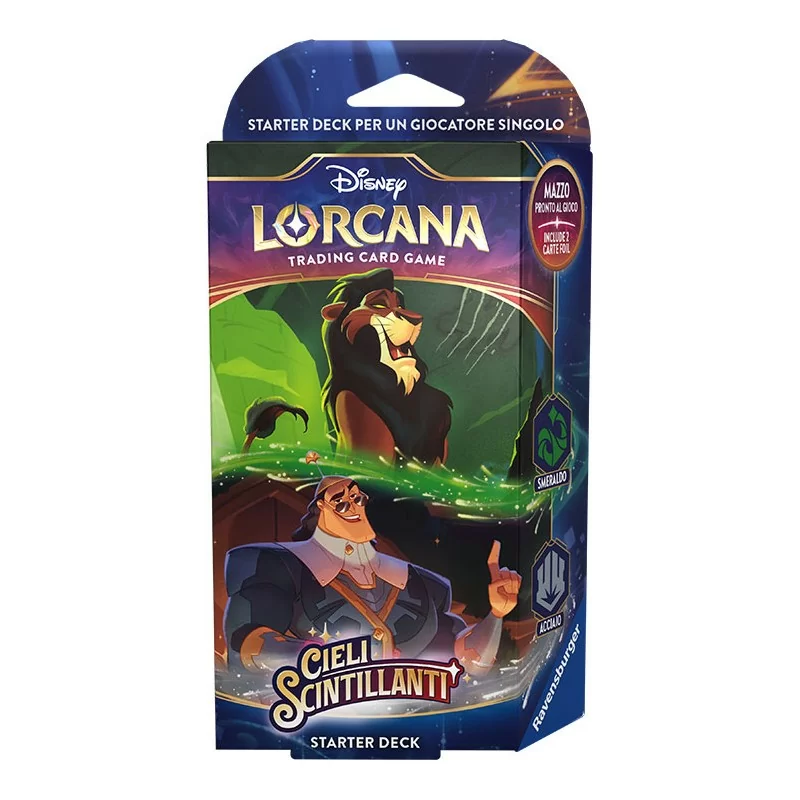 Disney Lorcana TCG - Cieli Scintillanti - Starter Deck Smeraldo / Acciaio - ITA