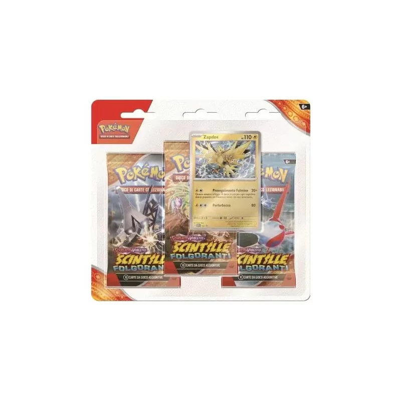 Pokèmon Scarlatto & Violetto: Scintille Folgoranti 3 Pack Blister Zapdos (ITA) - USCITA 08/11/2024