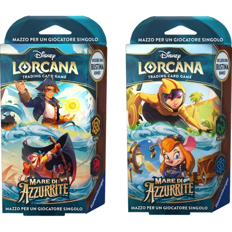 Disney Lorcana TCG - Mare di Azzurrite - Bundle Starter Deck - ITA - USCITA 27/11/24