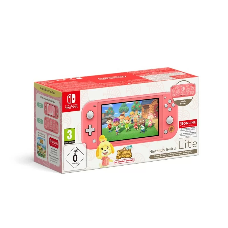 Nintendo Switch Lite Corallo Edizione Speciale Animal Crossing Isabelle + 12 mesi NSO