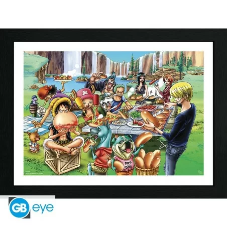 Poster Incorniciato - One PIece - Hot-Dog Party